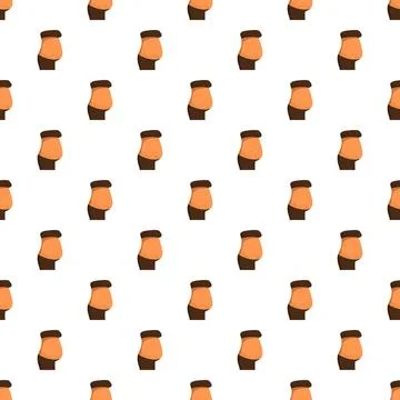 Overweight human belly pattern representing unhealthy eating Stock Illustration