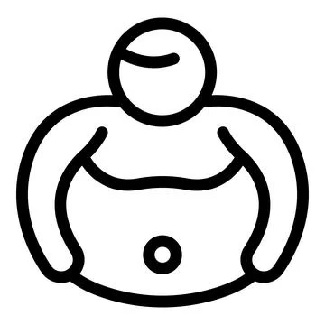 Overweight human icon outline vector. Obese body shape Stock Illustration