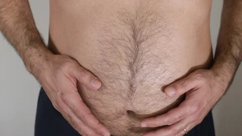 Overweight man with big belly Video stock 102094179