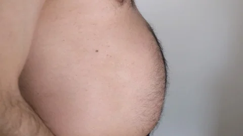 Overweight man with big belly Video stock 102094326
