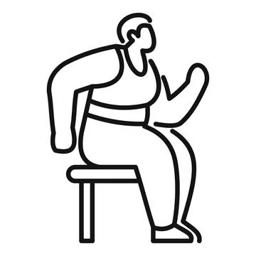 Overweight man doing seated exercises for weight loss and a healthy lifestyle Stock Illustration