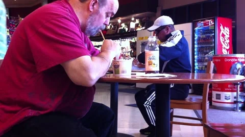 Overweight Man Drinking Stock Footage 960274