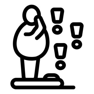 Overweight man having doubts about his weight loss journey Stock Illustration
