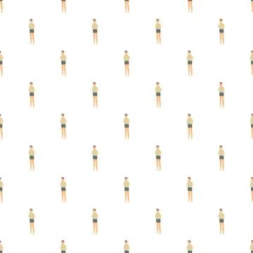 Overweight man repeating seamless pattern background 스톡 일러스트