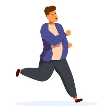 Overweight man running and losing weight, maintaining healthy lifestyle Ilustración de archivo