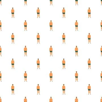 Overweight men cartoon seamless pattern background Stock Illustration