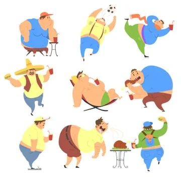 Overweight People. Vector Set Stock Illustration