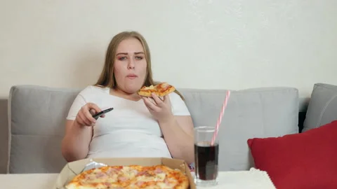 obesity eating pizza