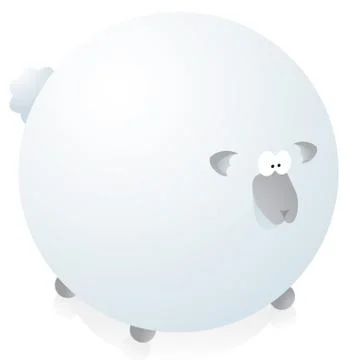 Overweighted round sheep Stock Illustration
