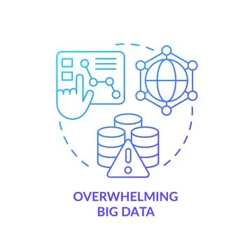 Overwhelm big data blue gradient concept icon イラスト素材