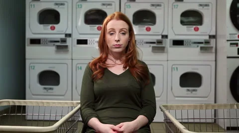 Overwhelmed by laundry Stock Footage 1105524