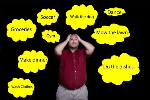 Overwhelmed man. Stockillustratie