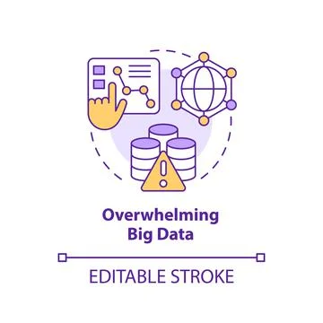 Overwhelming big data concept icon 스톡 일러스트