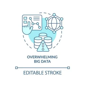 Overwhelming big data turquoise concept icon イラスト素材