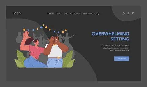 Overwhelming setting concept. Flat vector illustration Stock Illustration