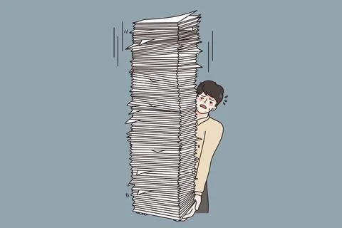 Overwork and pressure at work concept Stock Illustration