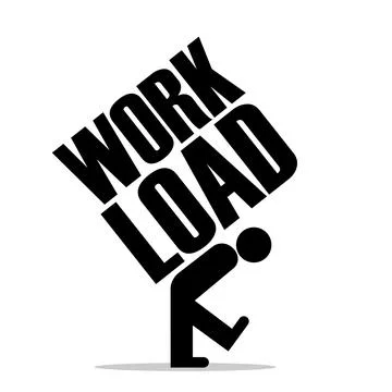 Overwork and work overload - hunched employee, man and person is carrying wor Stock Illustration