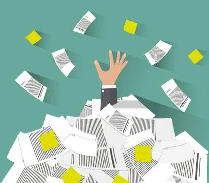 Overwork concept flat style Illustrazione stock