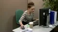 Overworked and stressed teen office worker HD Footage