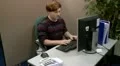 Overworked and stressed teenage office worker HD Footage