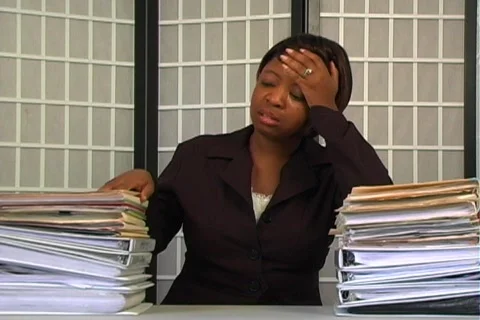 Overworked Businesswoman (3) Stock Footage