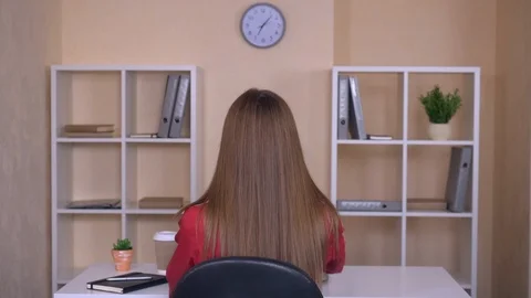 Overworked employer in empty room Stock Footage 112067554