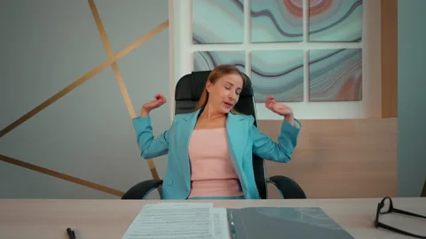 Overworked manager works with documents Stock Footage 219306784