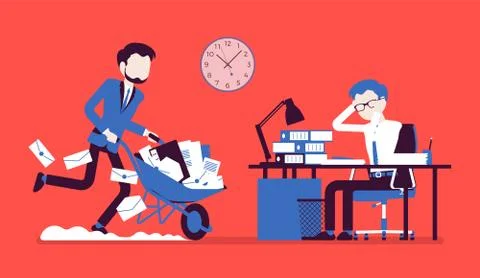 Overworked in the office Stock Illustration
