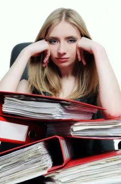 Overworked office worker Stock Photos