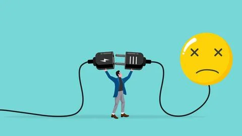 Overworked or stressed at work, refresh or recover after tired at work, re .. Stock Illustration