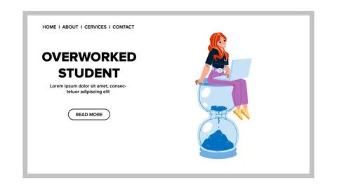 Overworked Student Prepare For Examination Vector Stockillustratie