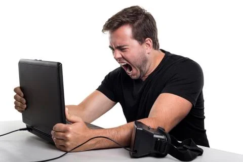 Overworked VR Developer Stock Photos