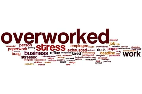 Overworked word cloud Stock Illustration