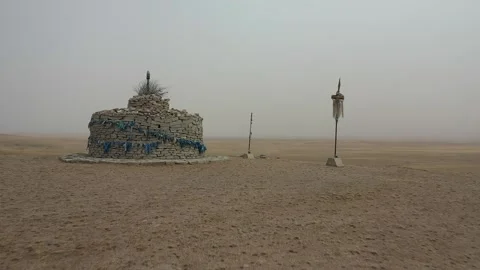 Ovoo in the Desert Stock Footage 333438512