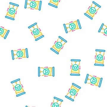 Ovretime work vector seamless pattern sign Stock Illustration