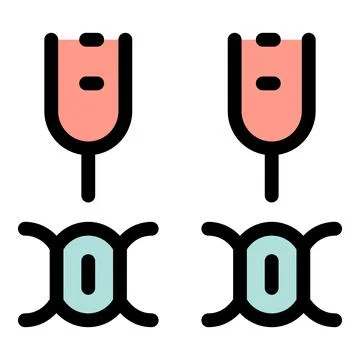 Ovulation and sperm fertilizing egg process icon set 스톡 일러스트