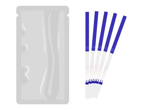 Ovulation test strips showing LH surge, predicting fertile window. Stock Illustration