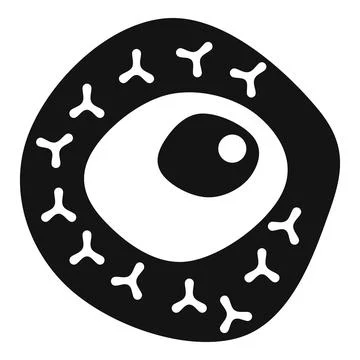 Ovum or cell with nucleus and receptors Stock Illustration