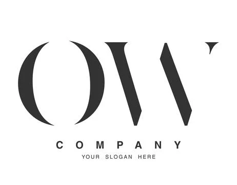 OW logo design. Initial letter o and w serif font style. Creative classic c.. Stock Illustration