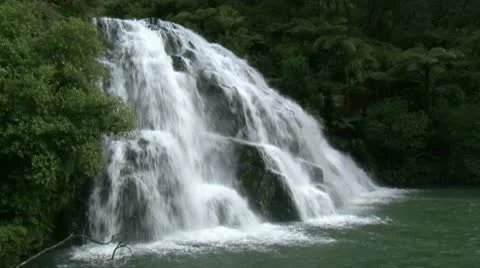 Owaroha falls side on Stock Footage 10710279