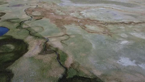 Owens River Drone View Stock Footage 136908279