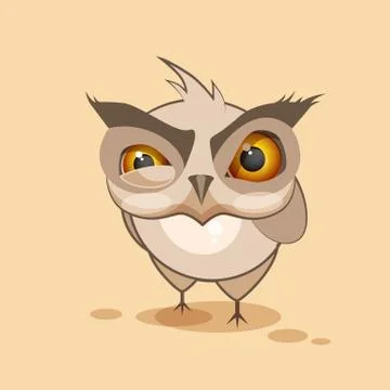 Owl is angry Stock Illustration