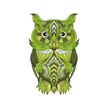 Owl art theme イラスト素材
