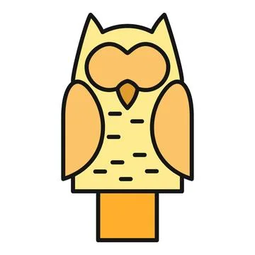 Owl bird flat vector icon simple illustration Stock Illustration