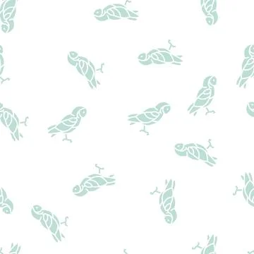 Owl bird glyph seamless pattern 库存插图