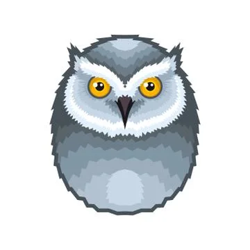 Owl Bird Icon on White Background. Vector Stock Illustration