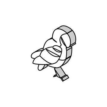 Owl bird isometric icon vector illustration Stock Illustration
