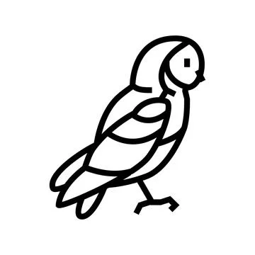 Owl bird line icon vector illustration Stock Illustration