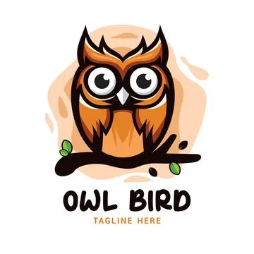 Owl Bird Logo Vector Template Stock Illustration