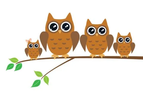 Owl Birds Stock Illustration